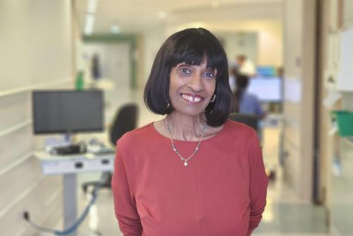 A female interpreter appears while stood on the Bumblebee Ward