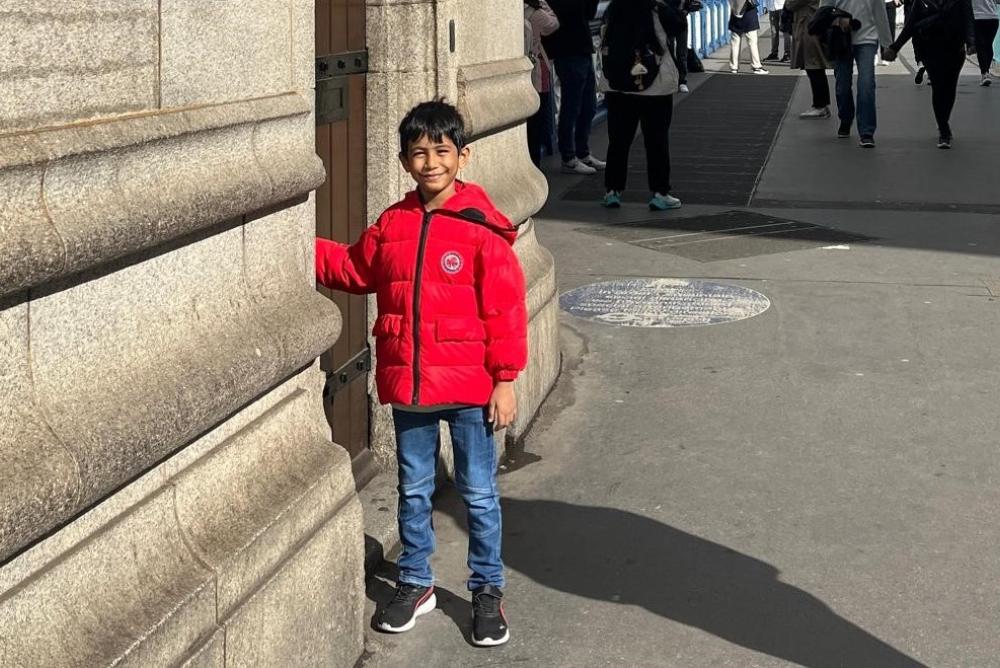 Yahyaa on a visit to the Tower Bridge after the trial